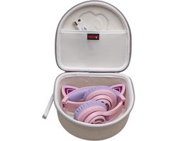 Draagtas voor Draadloze Over-Ear Hoofdtelefoons voor Kinderen - Geschikt voor iClever en Elecder (Wit)