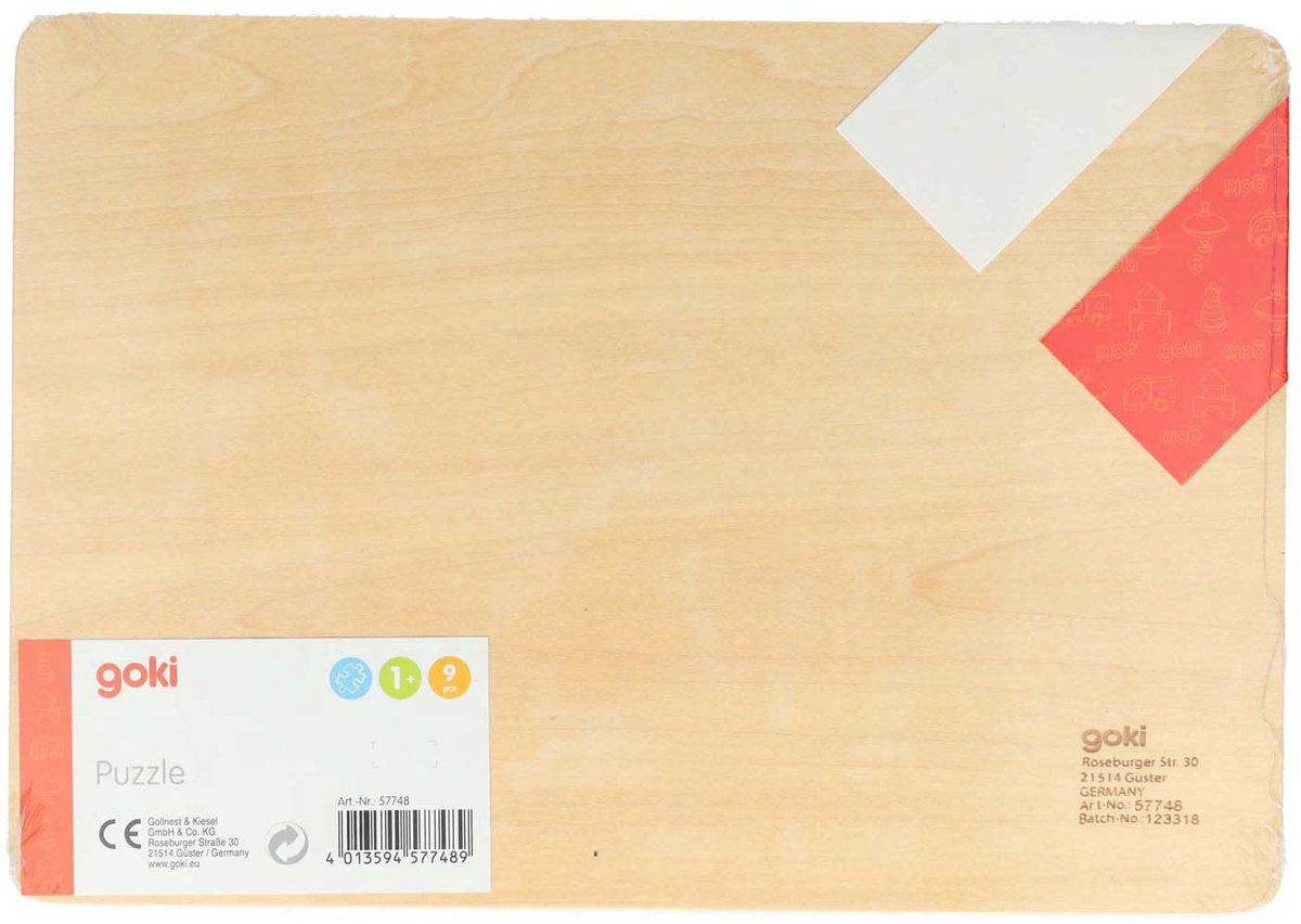 GOKI Steekpuzzel - Bij De Dokter - 9 Delen - 30X21X2,4Cm - Hout - 1 Jaar — afbeelding 3