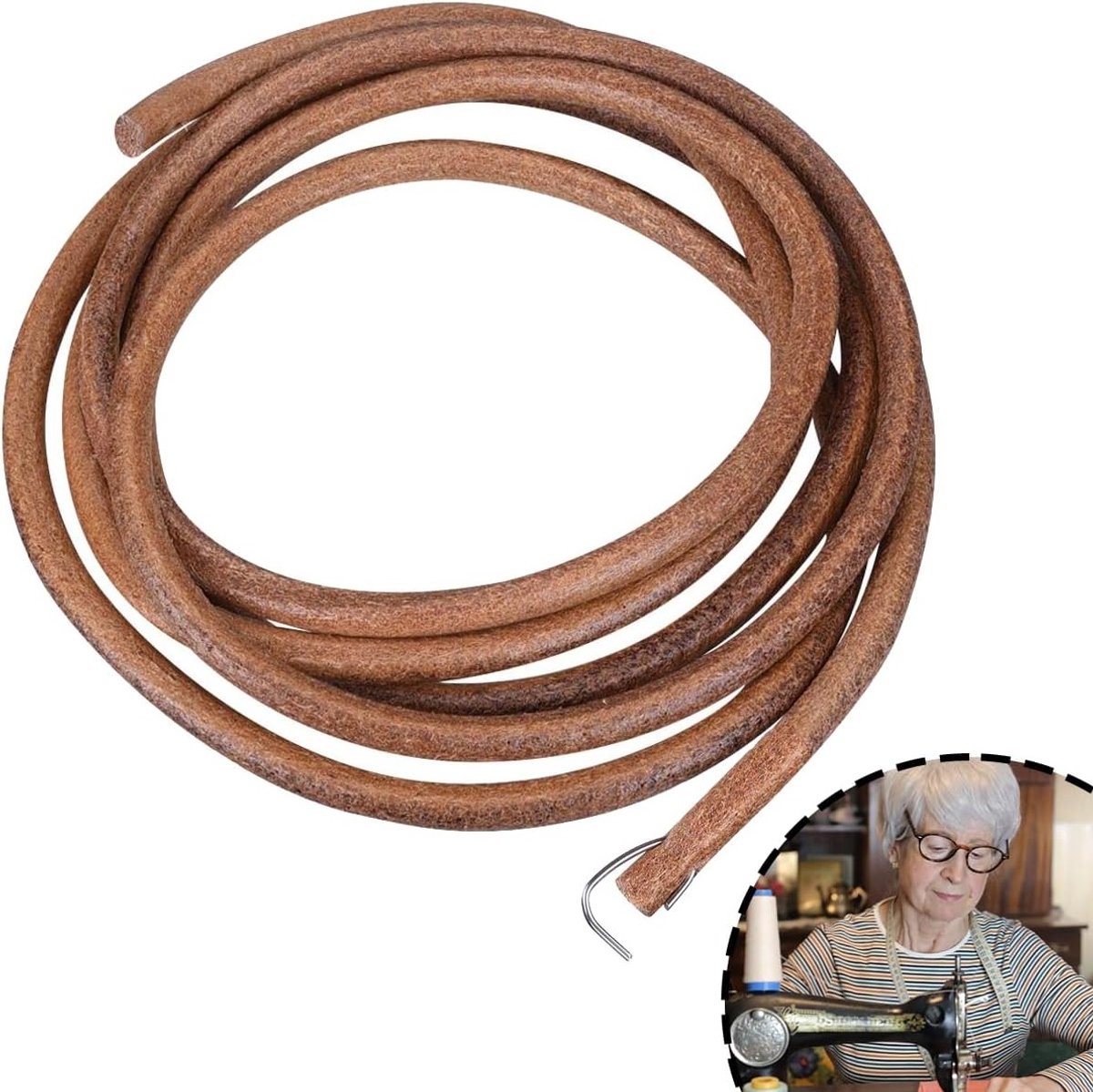 Leren Naaimachine Riem 183cm - Vervangingsriem voor Naaimachines en Accessoires