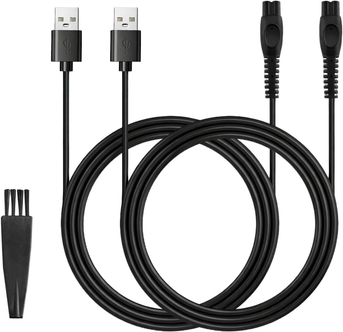 2-delige set USB 5V oplader voor scheerapparaten, veilig en compact oplaadsnoer voor thuis, kantoor en reizen, geschikt voor Philips S1115, S2306 en S2313