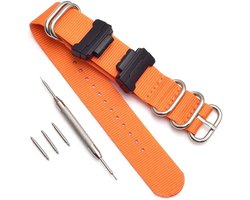 Nylon NATO Strap voor Casio G-Shock Horloges - Duurzame Armband met Adapters, Geschikt voor GA-110, GA-120, GA-400, GD-100, DW-5600 en GLS-8900 - Zwart Canvas voor Mannen
