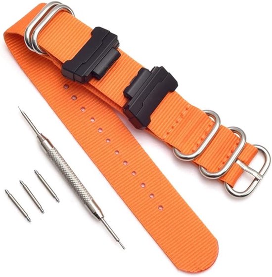 Nylon NATO Strap voor Casio G-Shock Horloges - Duurzame Armband met Adapters, Geschikt voor GA-110, GA-120, GA-400, GD-100, DW-5600 en GLS-8900 - Zwart Canvas voor Mannen