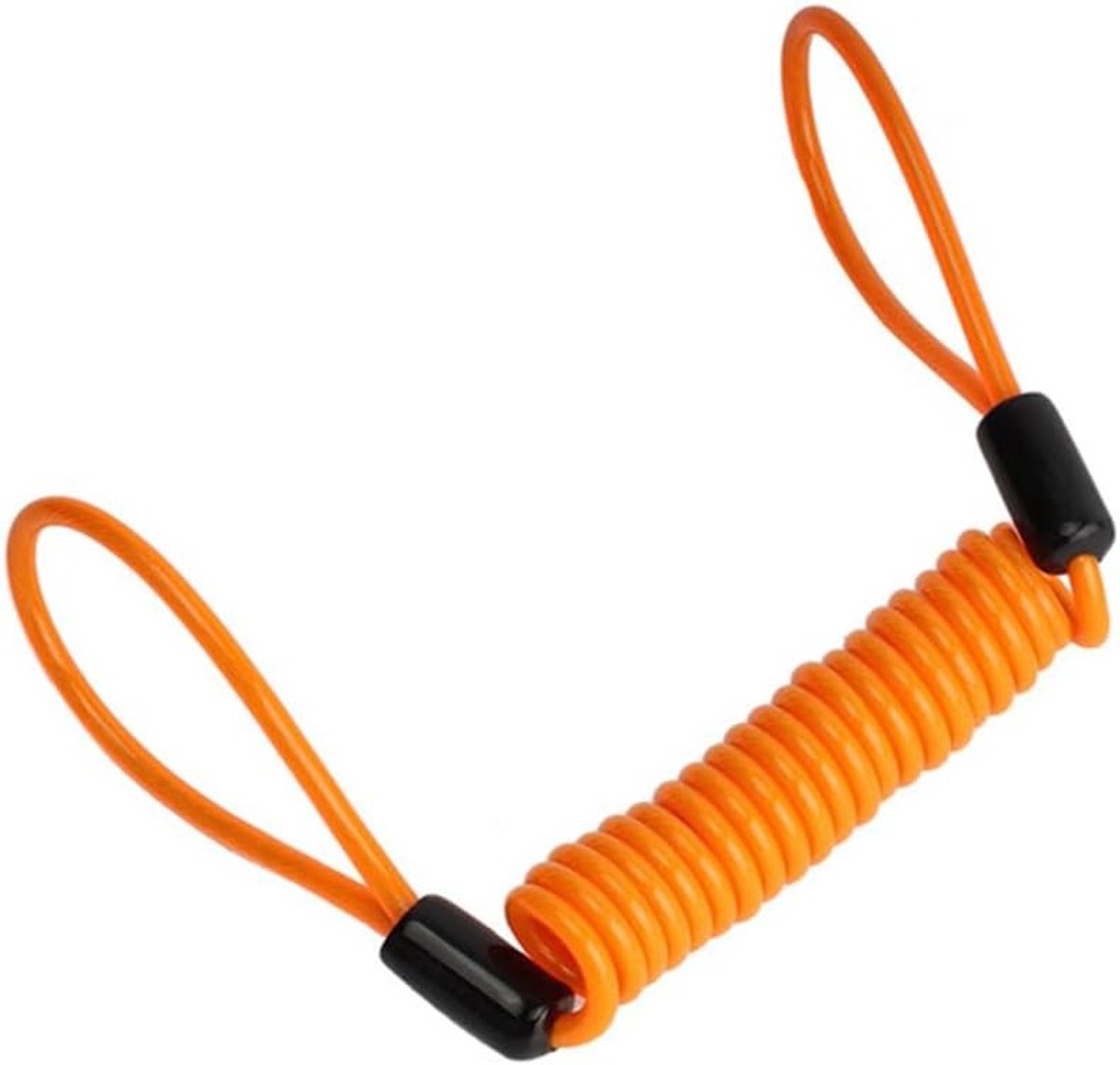 Veilige Remschijfslot Kabel met Herinneringsfunctie voor Motor en Scooter - Spiraalkabel in Oranje, Ideaal voor Beveiliging en Diefstalpreventie