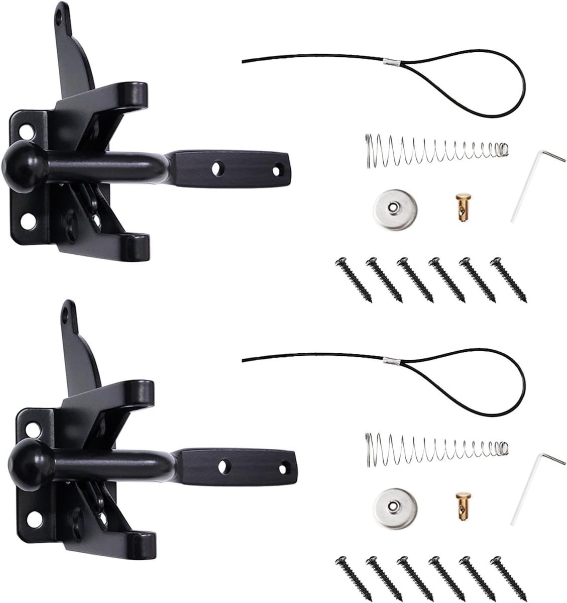 Automatische Gravity Lever voor Zelfsluitende Heksloten voor Houten Poorten en Deuren, Links en Rechts, Zwart