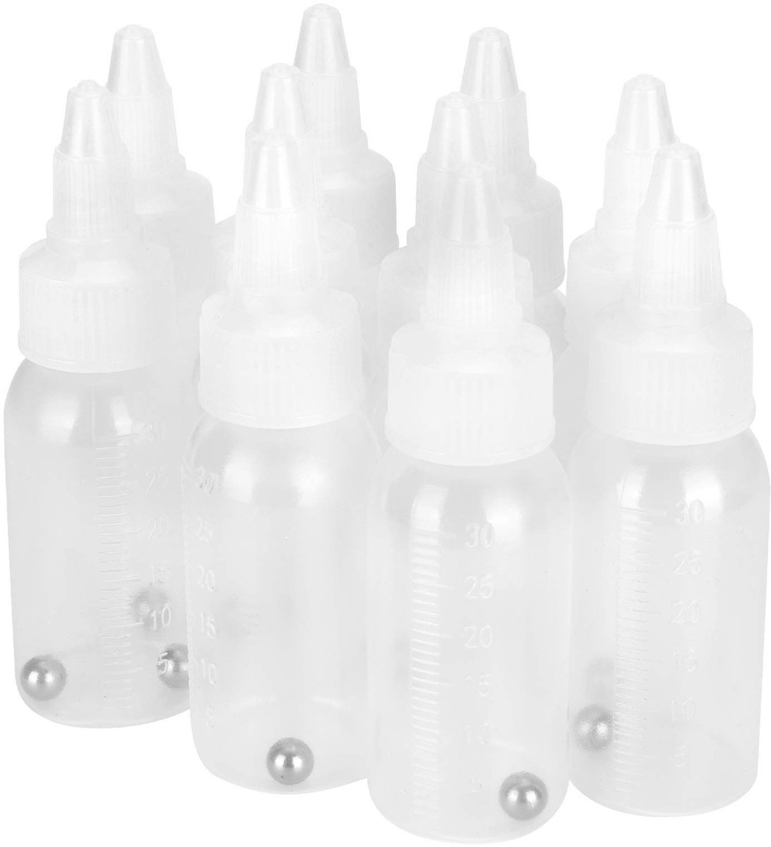 Allecto - Lege Airbrush-Flessen - 30ml Verfflessen - Ideaal voor Pigmenten - 10 Stuks - Perfect voor Airbrushgebruik - Voor Volwassenen
