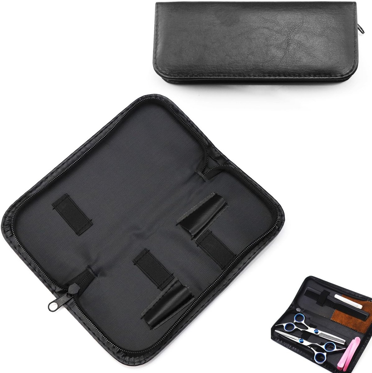 Allecto - Hairdressing Scissors Storage - Schaar Organizer - Professionele Opberging - Zwart - Kappersbenodigdheden - Hygiënisch en Compact - Gesch..