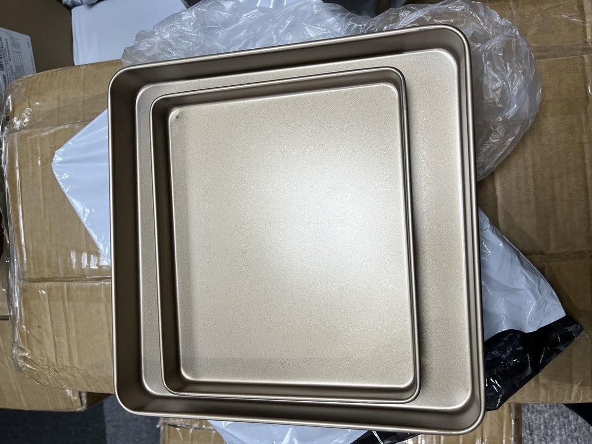 Store_7 - 2-delige bakplaatset - Antiaanbaklaag - Ideaal voor bakken - Koolstofstaal - Bakplaat - Geschikt voor oven - Vierkant