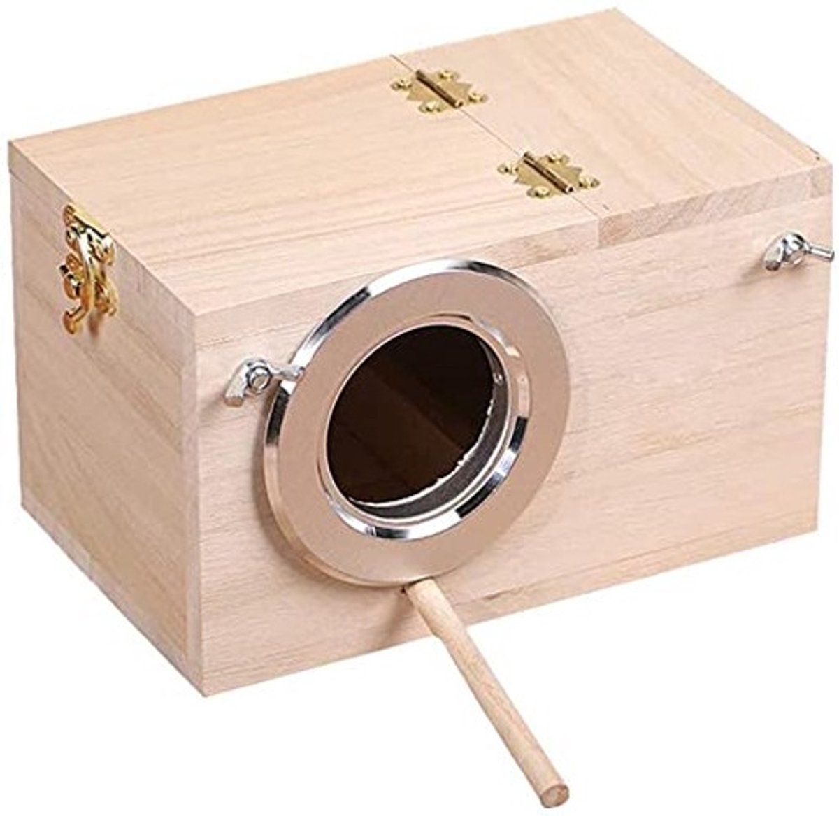 Allecto - Duurzame Parkiet Nest Box - Vogelhuis voor Fokken - Houten Doos - Bruin - Geschikt voor Dwergpapegaaien - Ideaal voor Liefdesvogels