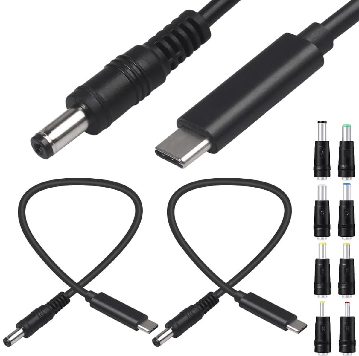USB C naar DC Oplaadkabel 9V 3A - Type-C naar DC 5.5x2.1mm - 3FT (2 stuks)