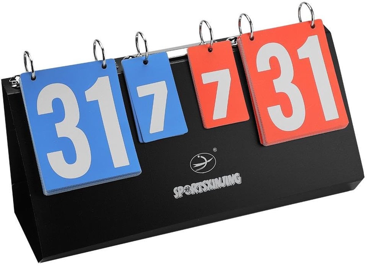 Allecto - Badminton - Scorebord - Handig en compact - Lichtblauw en rood - Geschikt voor diverse sporten - Perfect voor competitie en training
