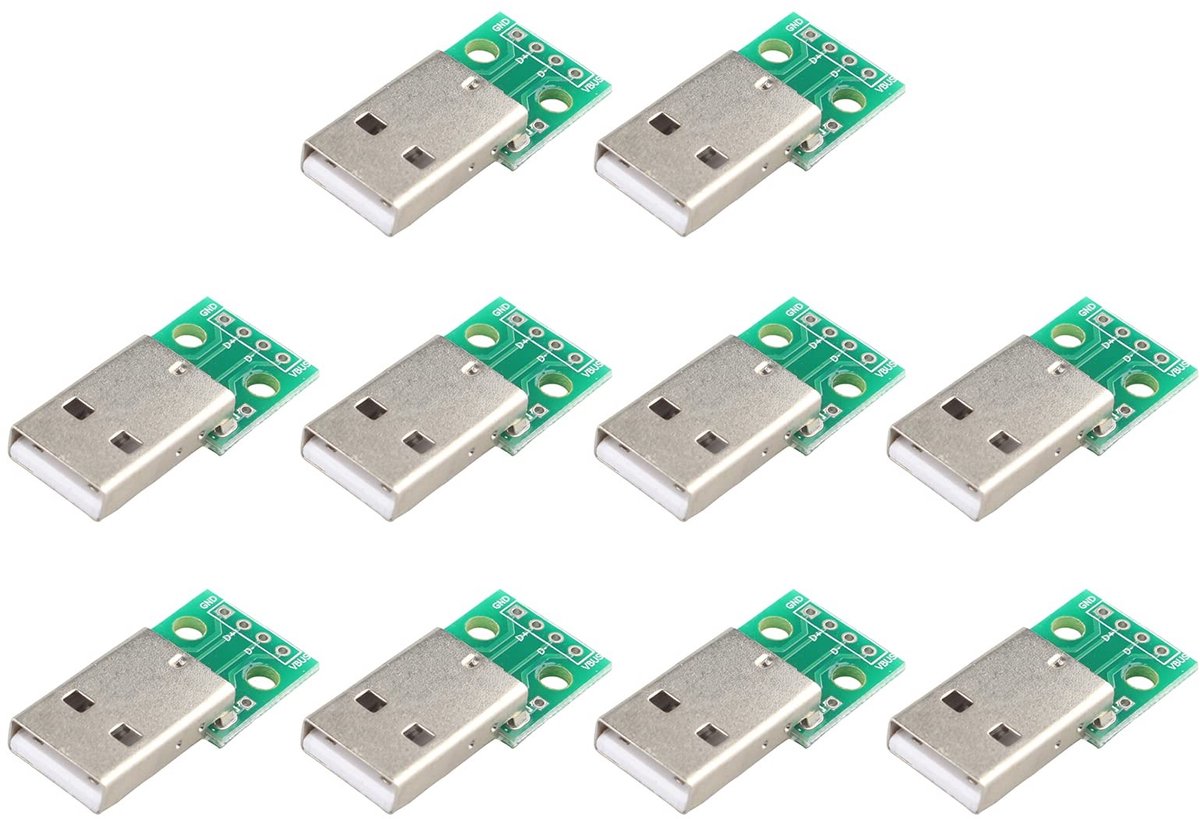 aladdien - USB naar DIP Adapter - USB Type A - DIP Breakout Board - 2.54mm - Handige aansluiting - Geschikt voor elektronica - Formaat 2.54mm