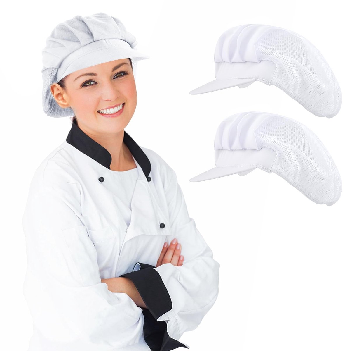 Allecto - Chef Hat - Koken - Perfecte pasvorm - Wit - Haarnetten - Voor chefs en bakkers - One size