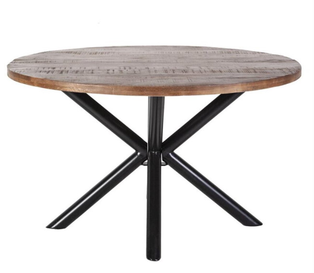 Meubelplaats Eettafel rond met kruispoot Eleonora mangohout | 150 cm Naturel