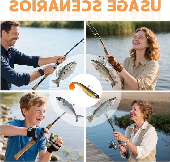 Set van 6 Vissen Haken en Dobbers - Kunstmatige Aas, Zachte Bait, Hoge Sterkte Metaal - Onmisbaar voor Vissen, Forel en Snoek Aas van Merkloos — afbeelding 4