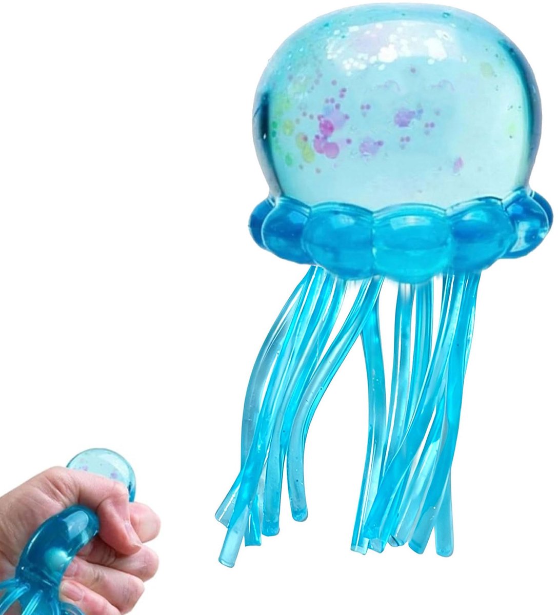 Jouet Anti-stress Méduse à Paillettes – Balle à Presser Sensorielle – Violet – Pour Enfant Et Adulte – Cadeau Pâques, Bureau, école