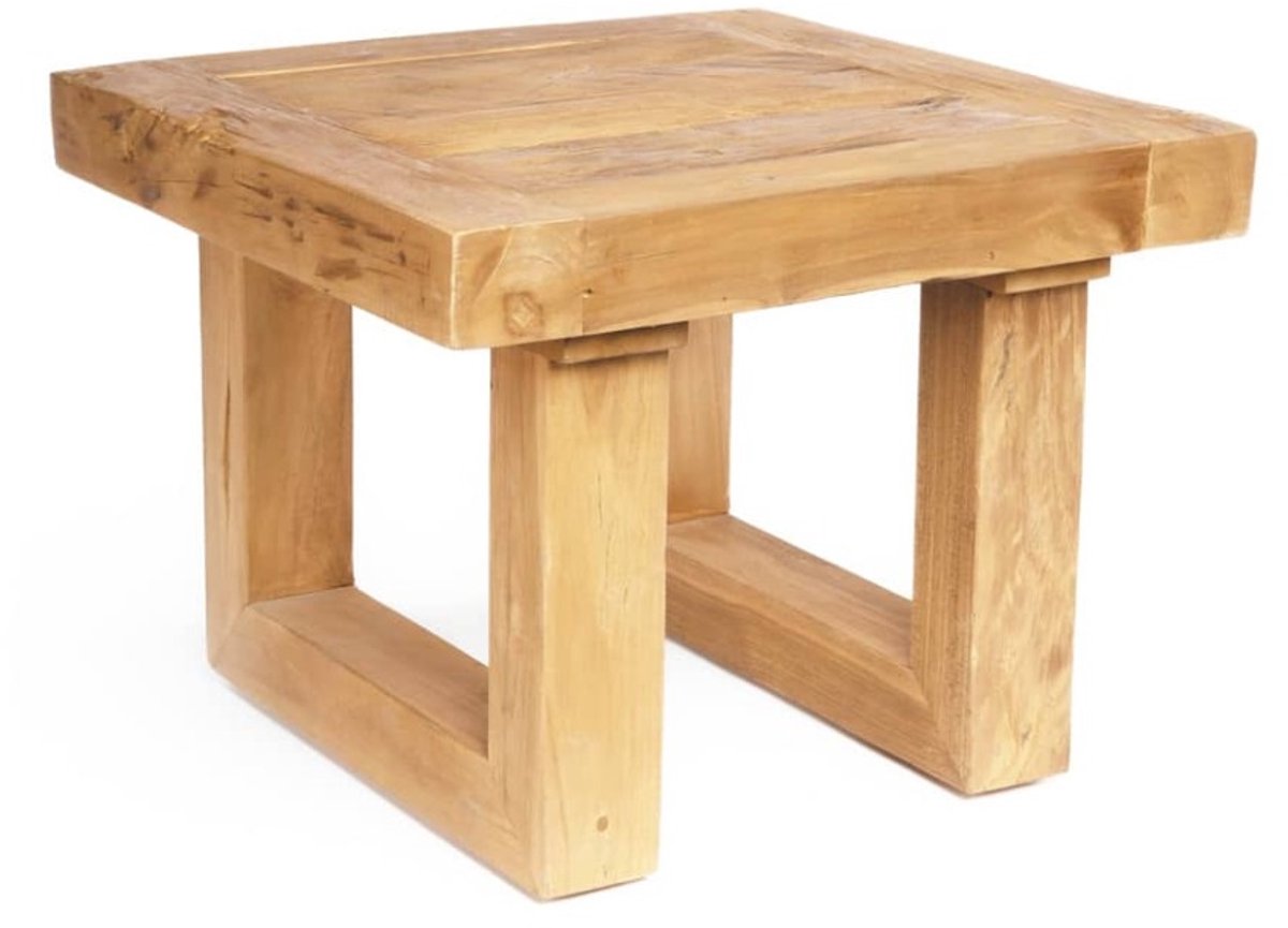 De teruggewonnen teakhouten bijzettafel - naturel