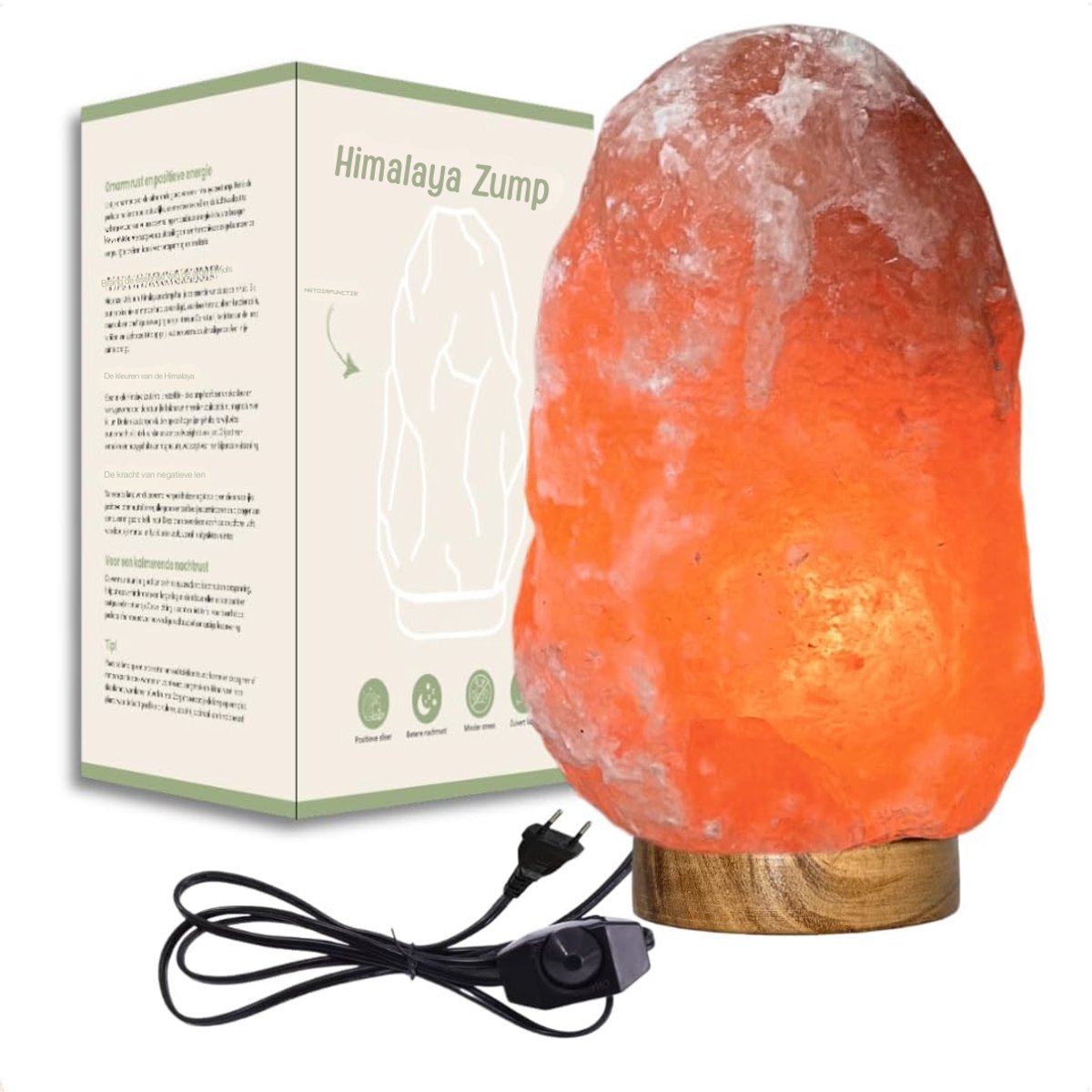 YOR® Himalaya Zoutlamp - Zoutlamp - Oranje - ‎15cm x 15cm x 32cm