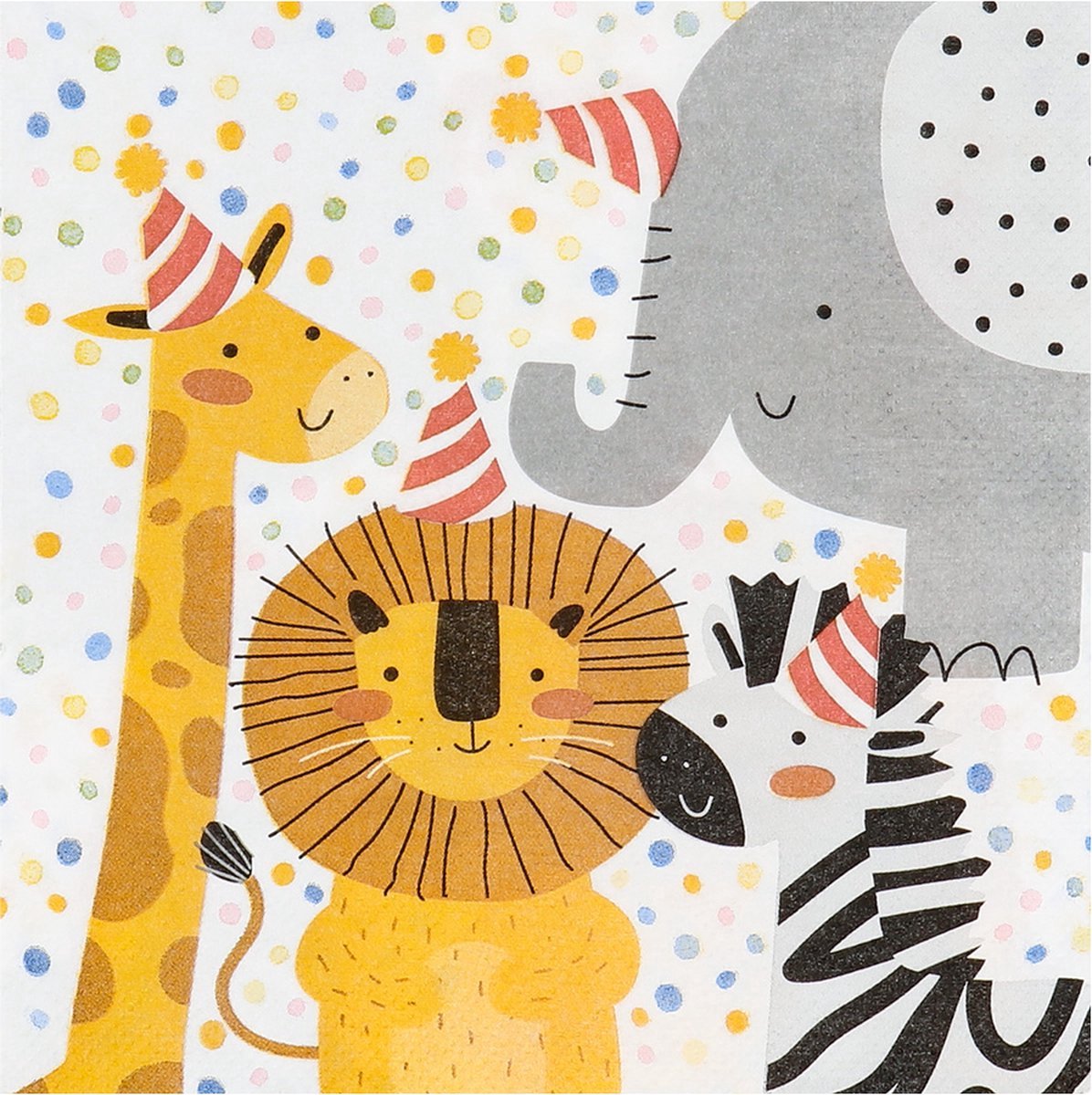 20 Safari Papieren Servetten 33x33 cm - Feestdecoratie