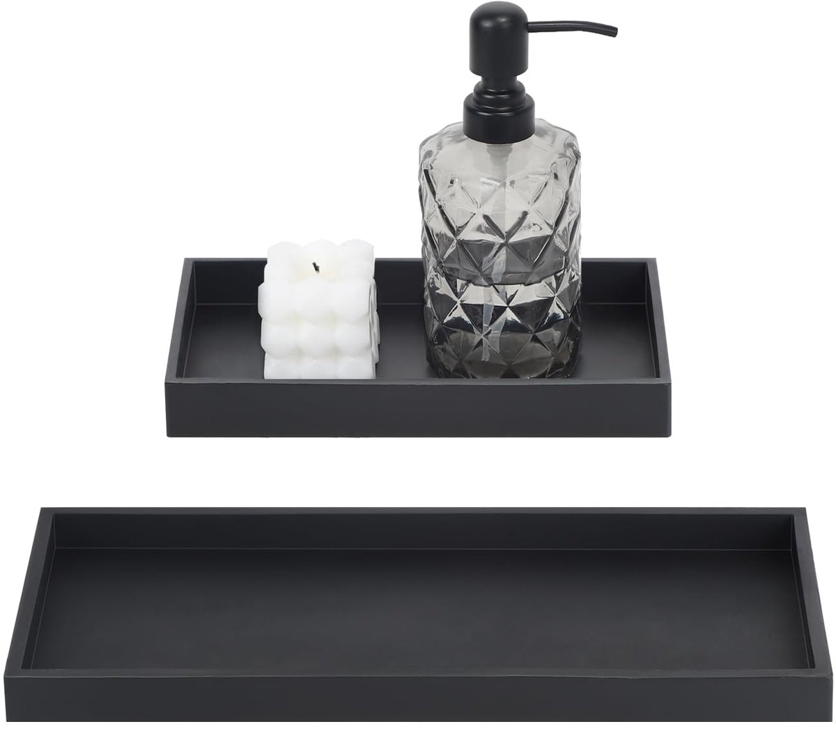 carmdering - Siliconen Badkamer Organizer - Badkamer Accessoire Houder - Rechthoekige Opbergset - Rutschvaste Onderkant - Vaatwasmachinebestendig - Hoogwaardig Silicone - Flexibel En Duurzaam - Optimaliseert Ruimtegebruik - 2 Stuks