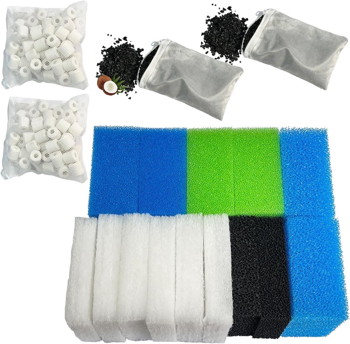 Complete Set van 22 Aquarium Filter Media Kits voor Juwel Bioflow 3.0 - Inclusief Fijne Filters, Koolstoffilters en Nitraatfilters voor Optimale Waterkwaliteit