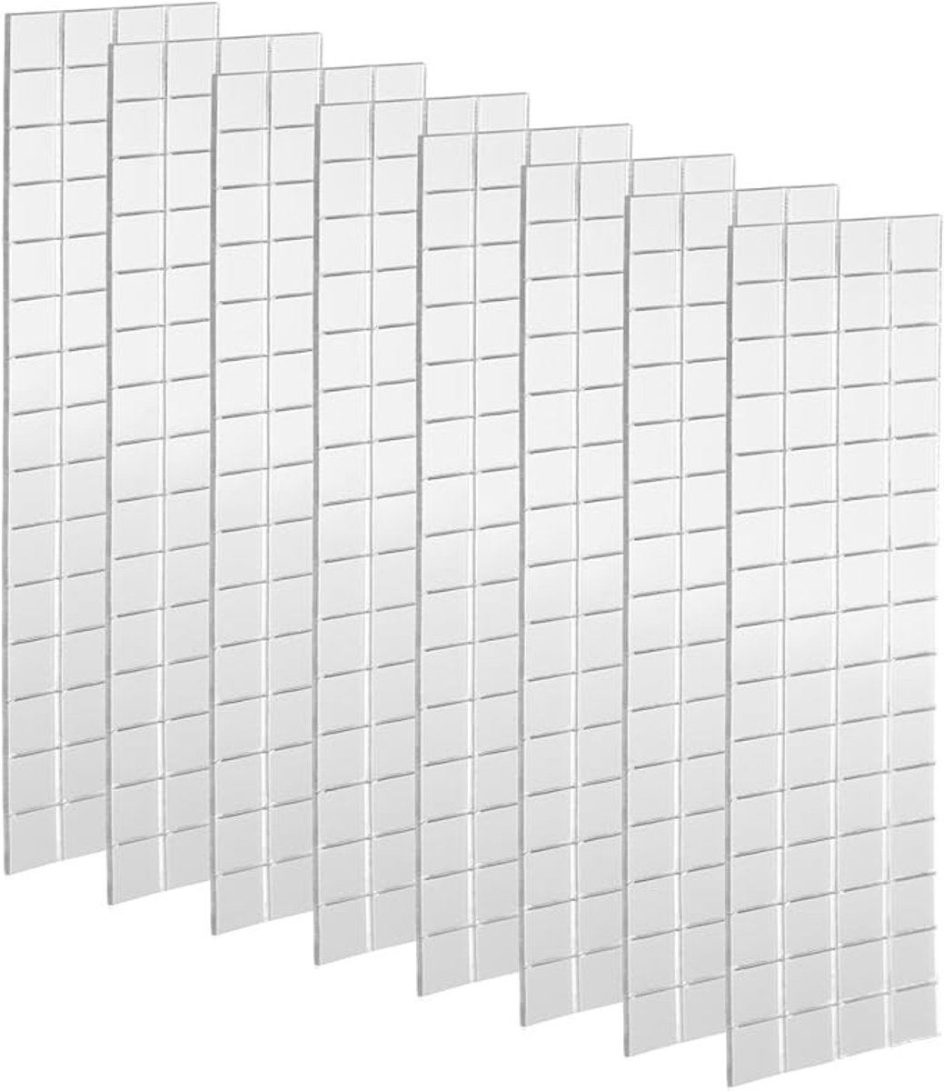 Zelfklevende spiegelmozaïektegels - 960 stuks - 10x10 mm - Zilver