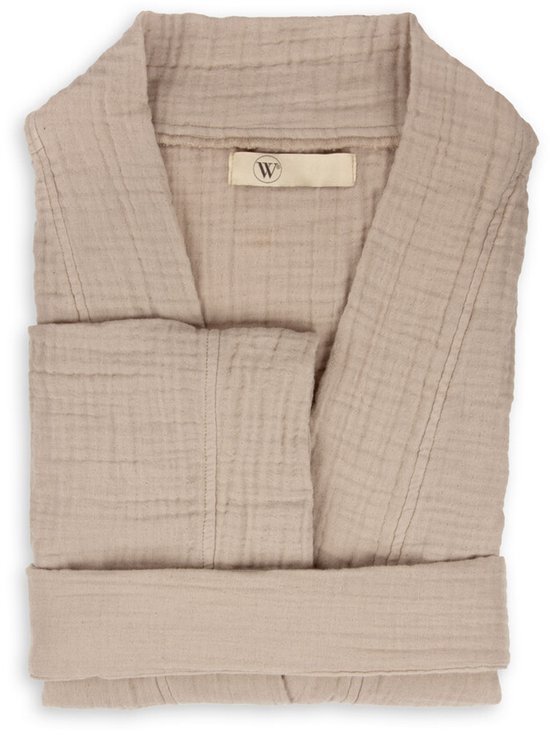 Walra Spring Badjas | S/M | Licht Mousseline Katoen | Taupe
