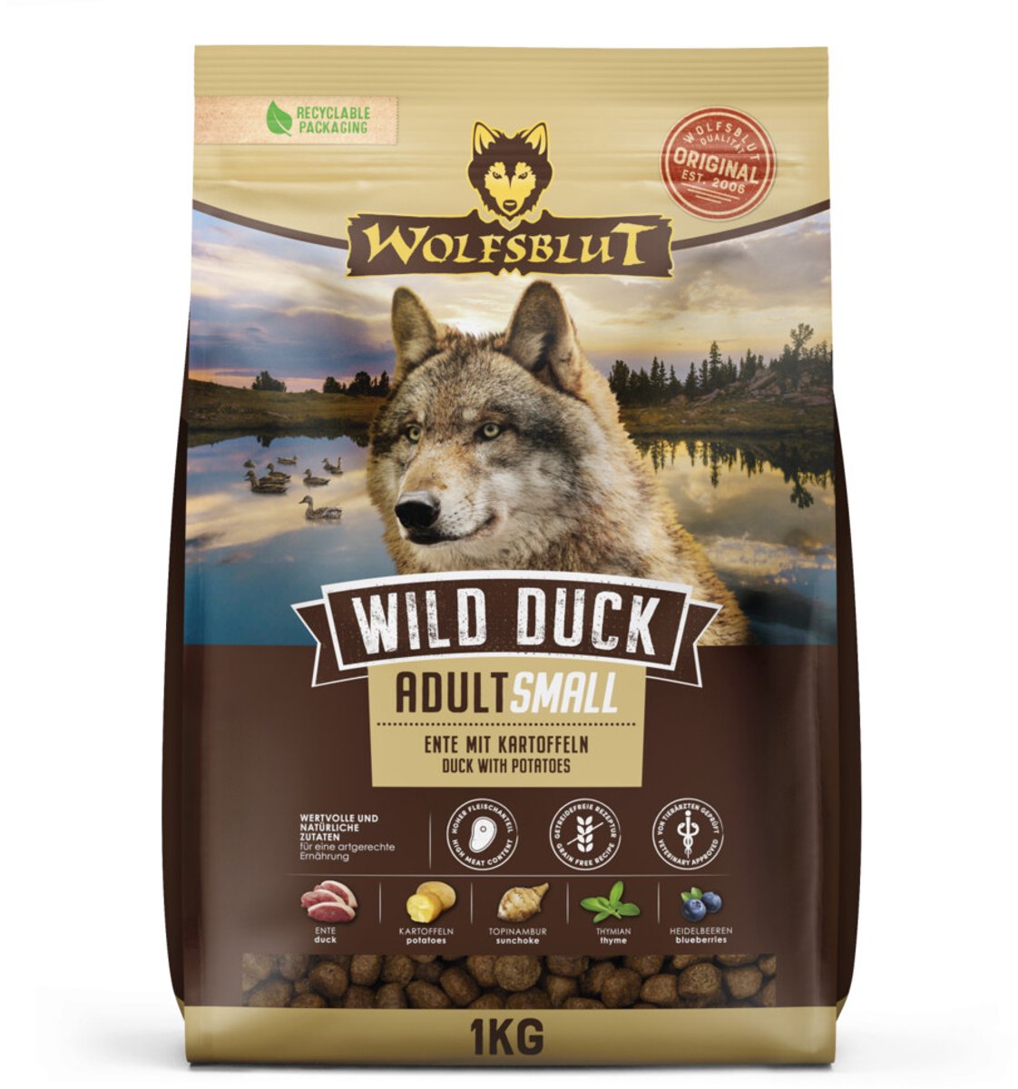 Wolfsblut Wolfsblut Wild Duck Adult S-Breed - 1 kg