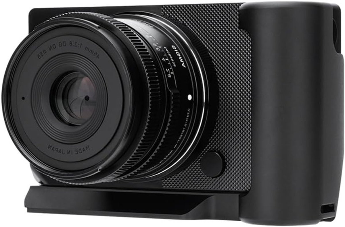Ergonomische L-vormige handgreep voor Sigma BF-camera met quick release systeem, compatibel met Arca en Peak Design Capture Clip V3, 1/4"-20 schroefdraad