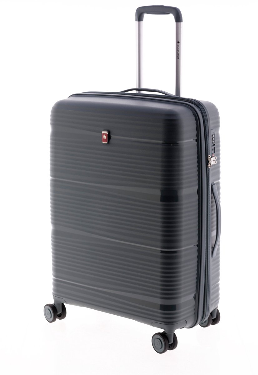 Gladiator Bionic Middelgrote Koffer - 65 cm - 70/80 liter - Expandable - TSA slot - Grijsgroen