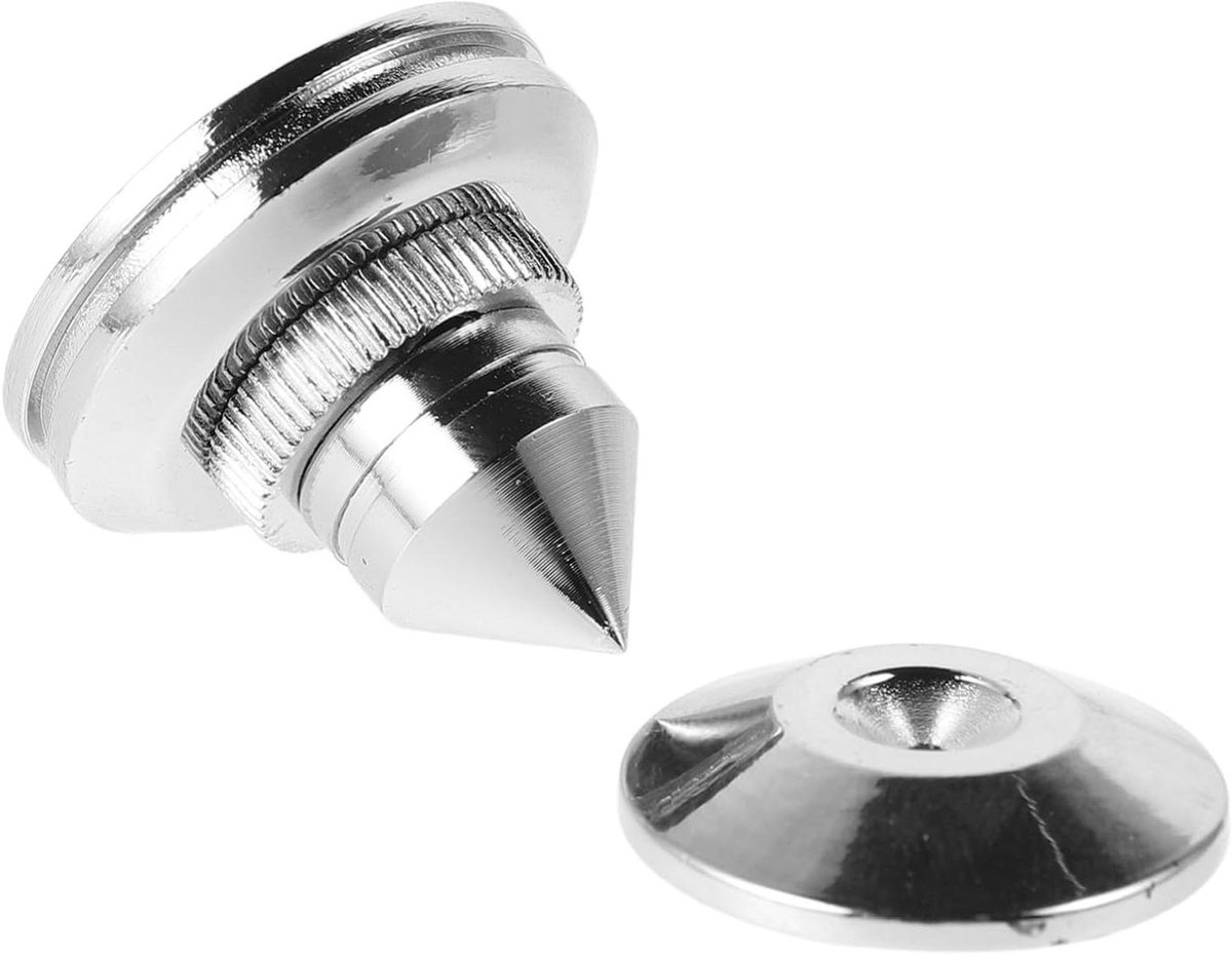 Luidspreker Isolatievoetjes - Antivibratie Voetjes - Verbeter Geluidskwaliteit - Schokabsorberend Metaal - 2.7 cm Hoog - Zilver
