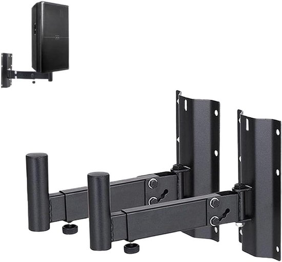Luidspreker muurbeugel staal, 35 kg draagvermogen, 180° draaibaar, zwarte speaker standaard voor wand/plafondmontage