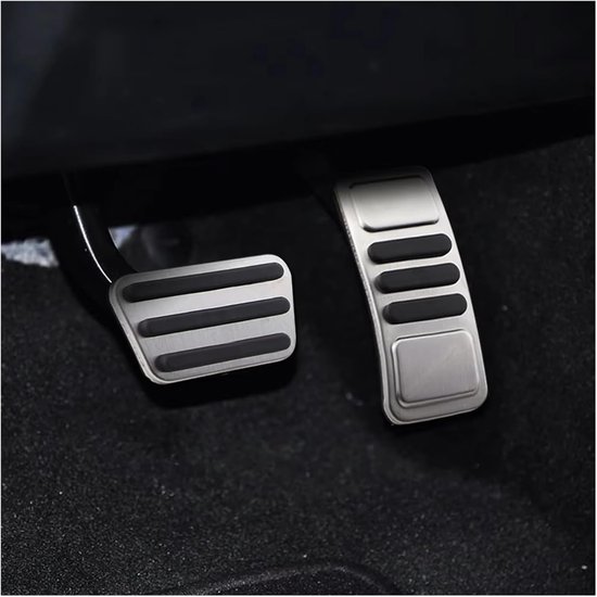 Auto Pedaal Covers - Gas Rem - Veiliger Rijden - Antislip Oppervlak - Set van 3 - Zilver Zwart — afbeelding 3