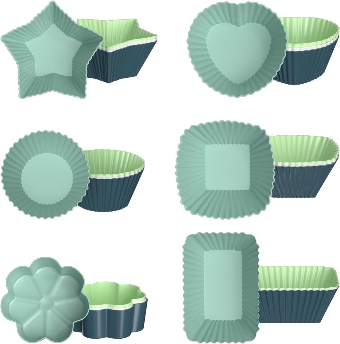 Muffinvormpjes Set - Bakvormen Siliconen - Zelf Bakken - Ovenbestendig Materiaal - 24 Stuks - Pastelkleuren