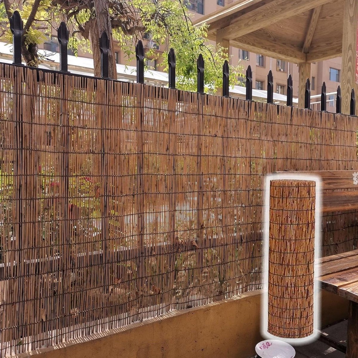 Bamboe tuinscherm - Rol schutting - Privacy creëren - Handgevlochten design - 3x20 meter - Natuurlijk