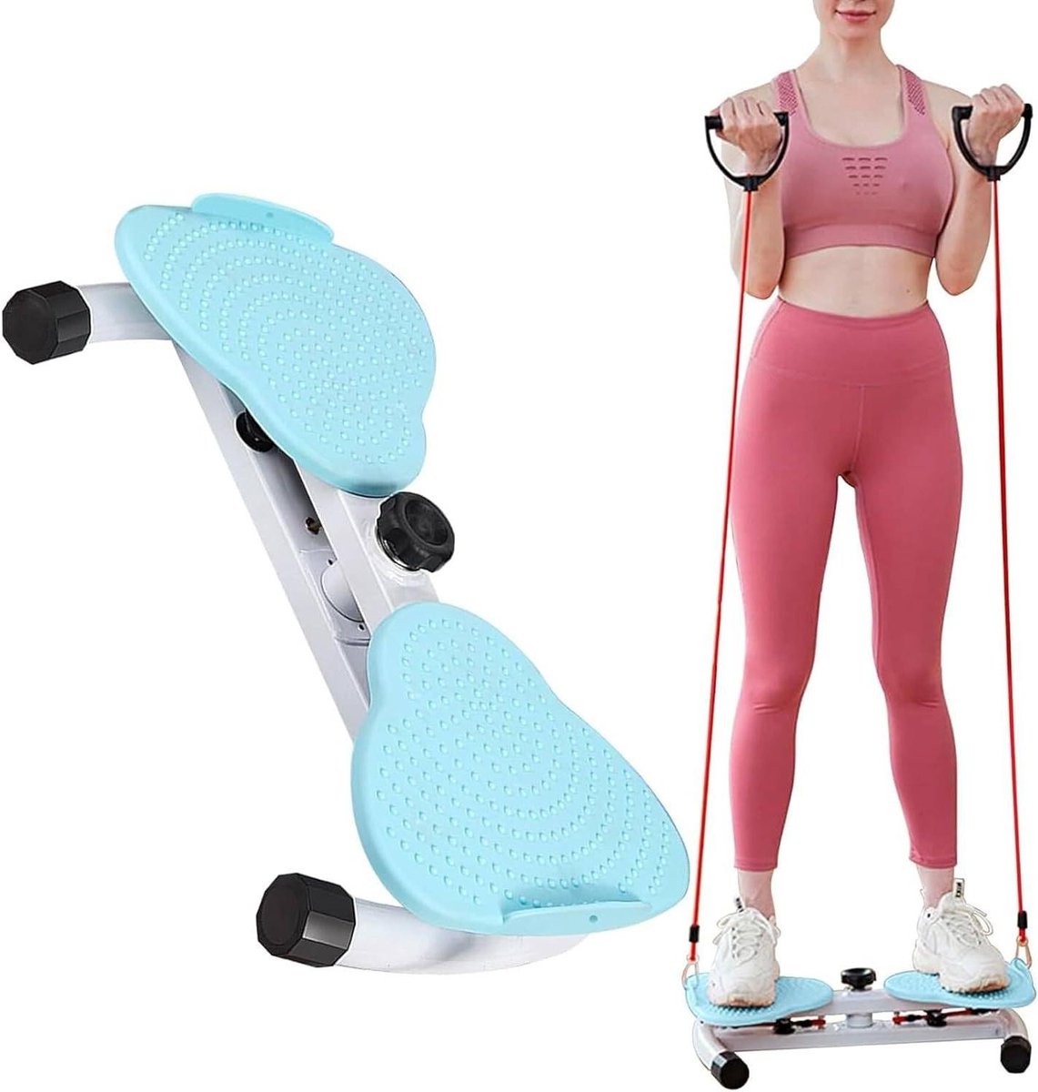 Pilates Twister - Trainingsbord Lichaamsvorming - Lichaamsvorming Thuis - Met Voetmassage - 150kg Capaciteit - Blauw