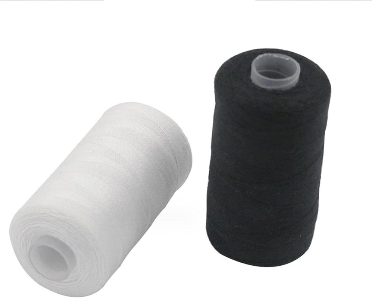 Naaiset - Universele Garen - Kleding Repareren - Duurzaam Polyester - 1000 Meter - Zwart Wit
