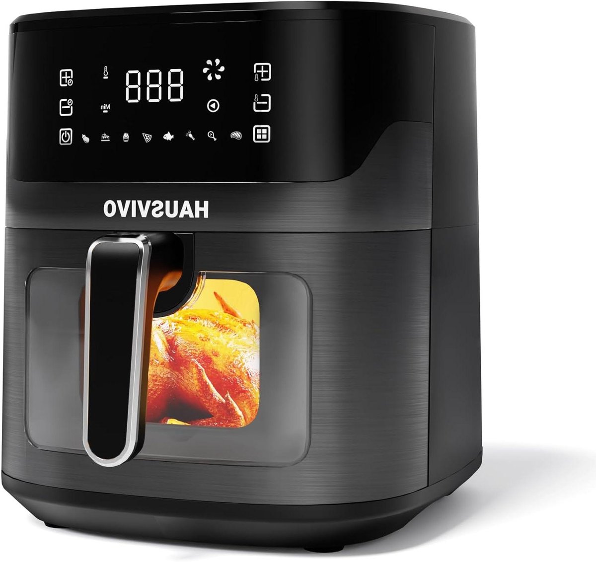 Heteluchtfriteuse XL - Airfryer met venster - Gezond koken - 8 programma's touchscreen - 65 liter - Zwart