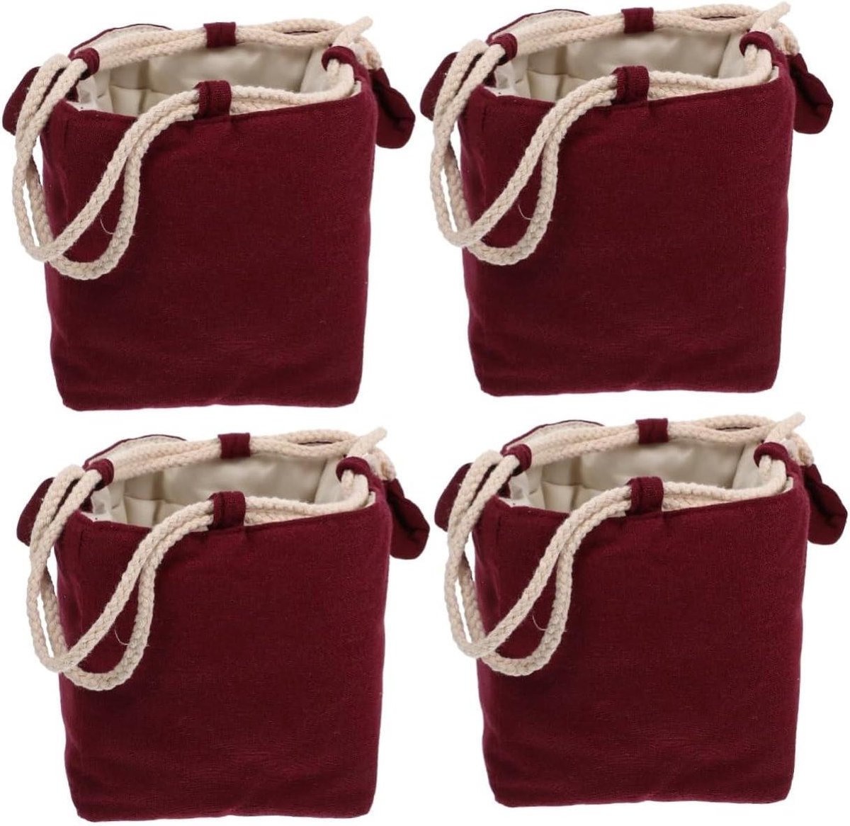Theepot Tas - Thee Accessoires - Reizen - Trekkoord Sluiting - 4 stuks - Rood
