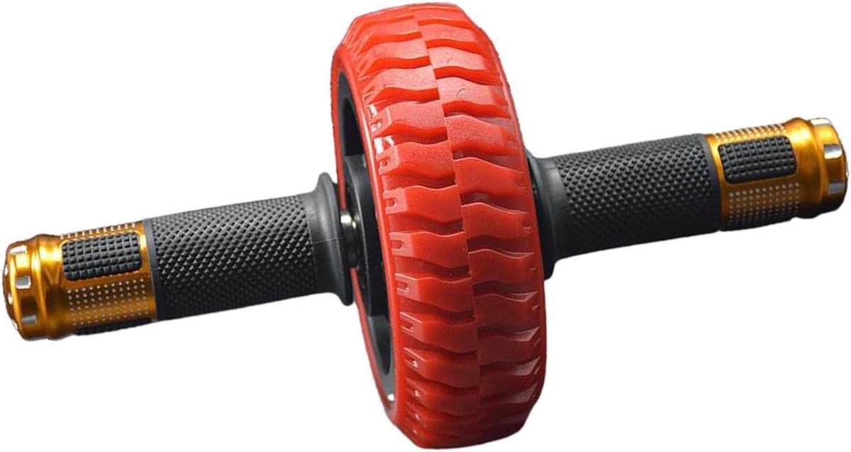 Buikspierroller - Ab Roller - Core Training - Antislip Handgrepen - 15x5cm - Rood