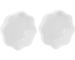 Voerbak Set - Voer en water - Kleine dieren - Keramisch materiaal - 7x7x2.2cm - Wit