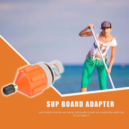 Sup Pompadapter - Ventiel Adapter - Watersport Accessoires - Multifunctionele Koppelingen - 80 mm - Oranje — afbeelding 4