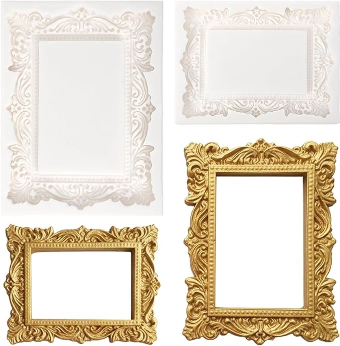 Siliconen Fotolijstvormen voor Taartdecoratie - 2 Stuks