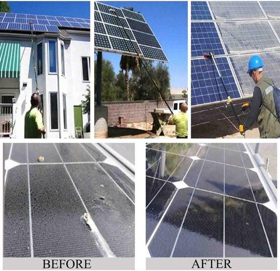 Reinigingspaal Set - Glasbewassing Telescoop - Hoge Oppervlakken Schoonmaken - Waterdoorvoer Systeem - 12 Meter Uitschuifbaar - Grijs — afbeelding 5