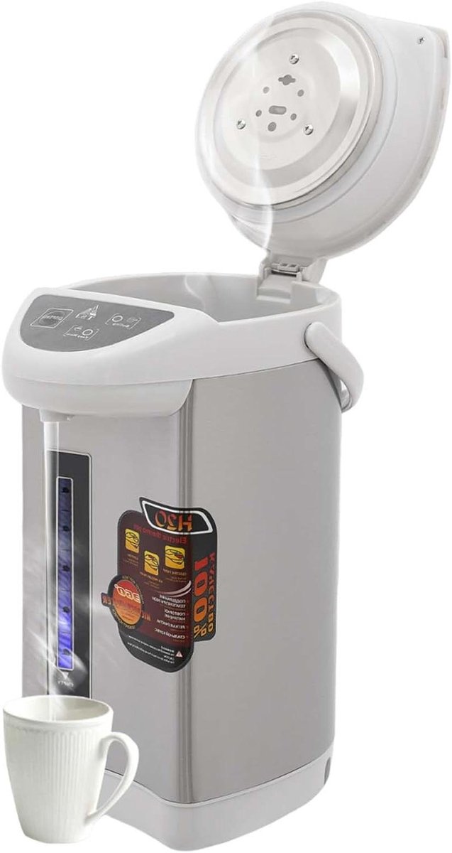 Elektrische Waterkoker Warmhoud Dispenser Snel Heet Water Constante Temperatuur 4 Liter Inhoud Grijs