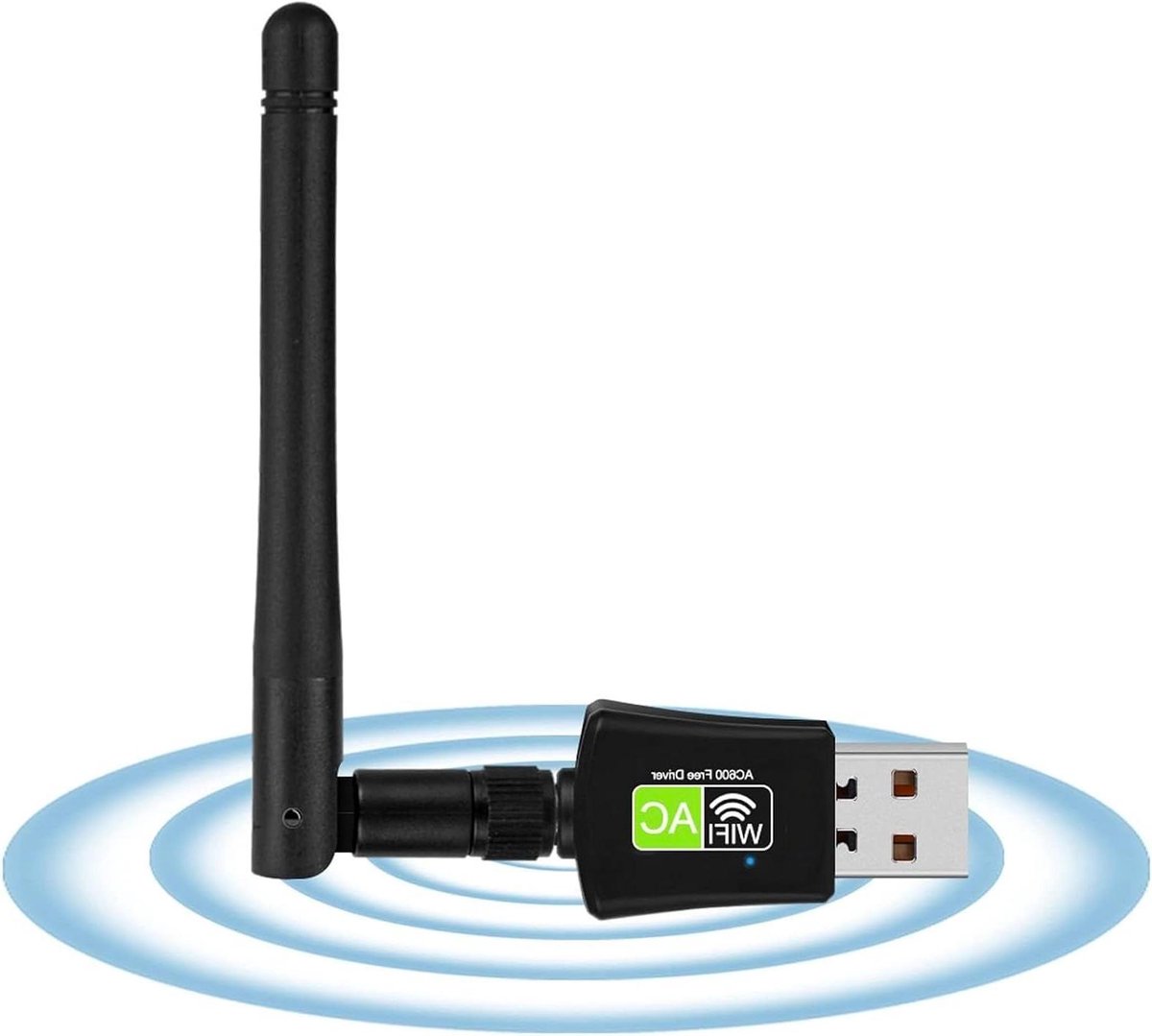 Wifi USB Adapter - Draadloze Netwerkkaart - Internet Verbeteren - Dual Band AC600 - 600 Mbps - Zwart