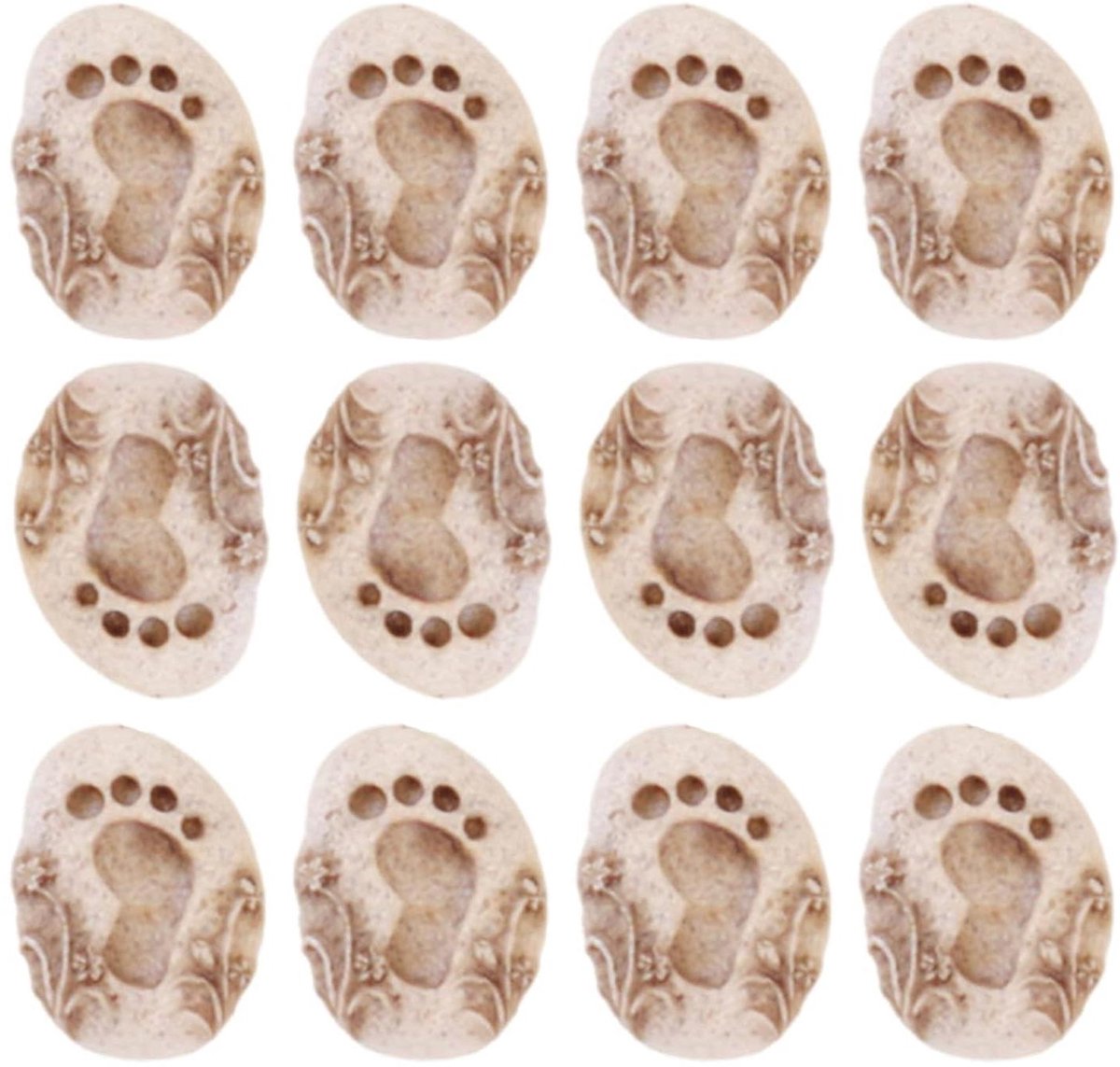 Kattenpoot Stenen - Decoratieve Stapstenen - Tuin Decoratie - Realistisch Ontwerp - 20 Stuks - Beige