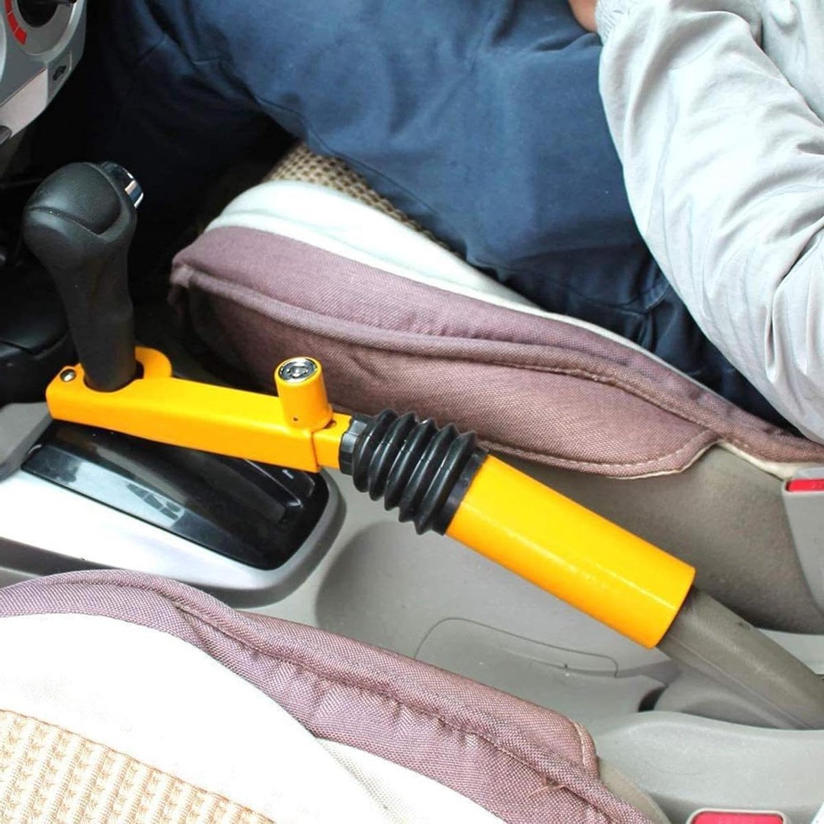 Diefstalslot Auto - Veiligheidsslot - Voertuig Beveiligen - Metaal Rubber - Universeel - Zwart
