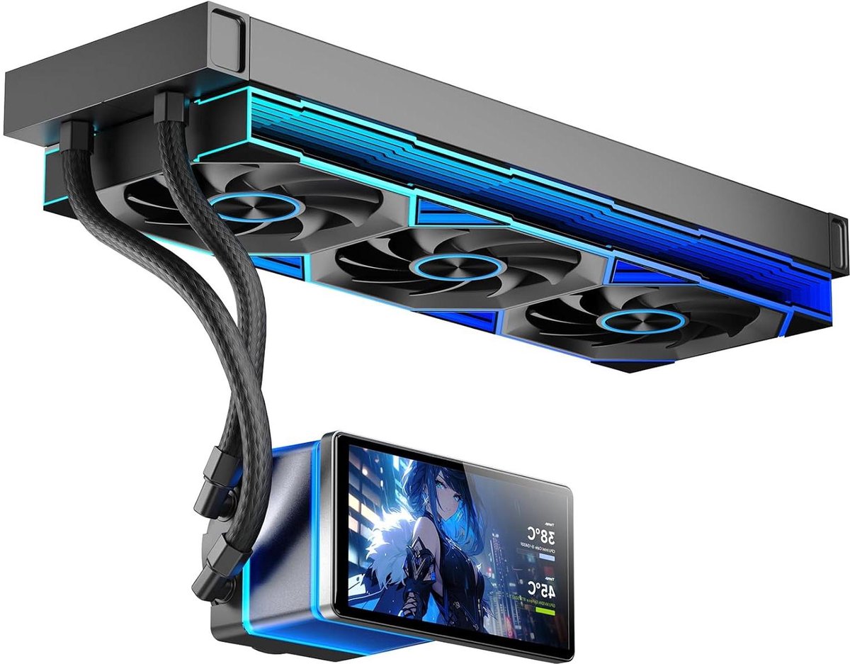 Waterkoeling Systeem - PC Koeler - Computer Onderdelen - 5.5 Inch LCD Scherm - 360 mm - Zwart