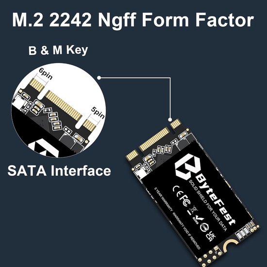 Interne SSD M.2 2242 256GB NGFF SATA III 6Gb/s voor Laptop en Desktop Upgrade — afbeelding 4