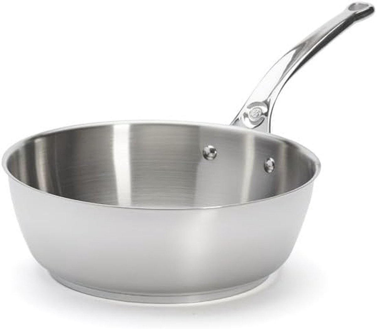 Koekenpan RVS - Koekenpan - Bakken en Braden - Sandwichbodem Inductie - 24cm - Zilver